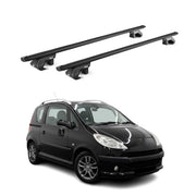 Barres de toit transversales ABE pour Peugeot 1007 2005-2010 3 P Alu Noir 2x