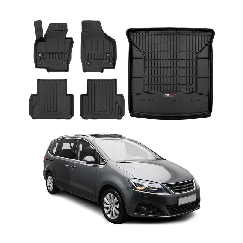 Kit Tapis de Sol et Coffre pour Seat Alhambra 2010-2022 TPE Noir