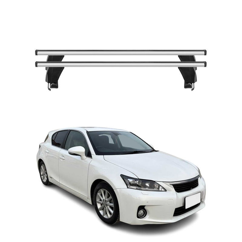 Menabo Barres de toit Transversales pour Lexus CT 2011-2014 Alu Gris ABE 2x