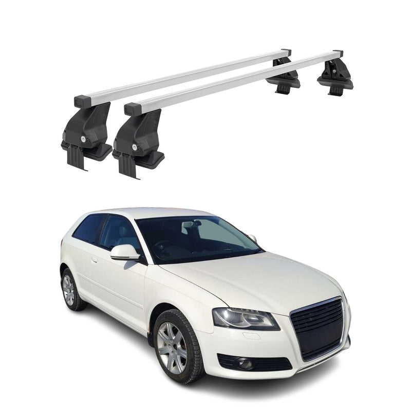 Barres de transversales Menabo pour Audi A3 8P 3 portes 2003-2012 Acier Gris