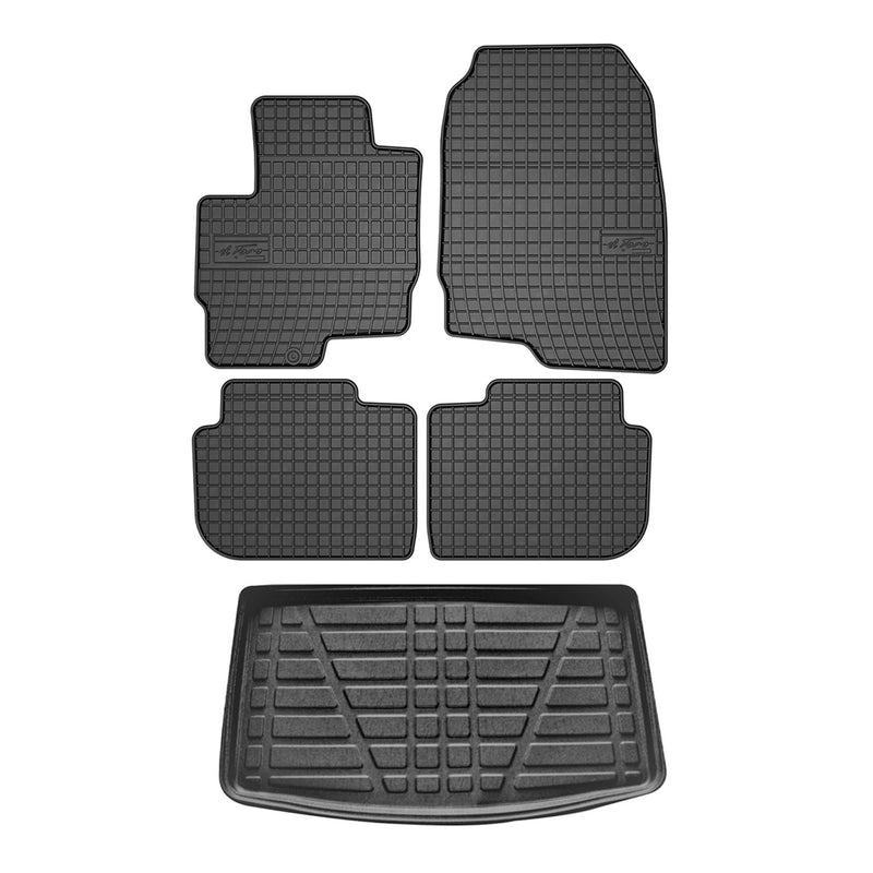 Kit Tapis de sol et coffre pour Mitsubishi Colt CZ3 2008-2013 TPE Noir