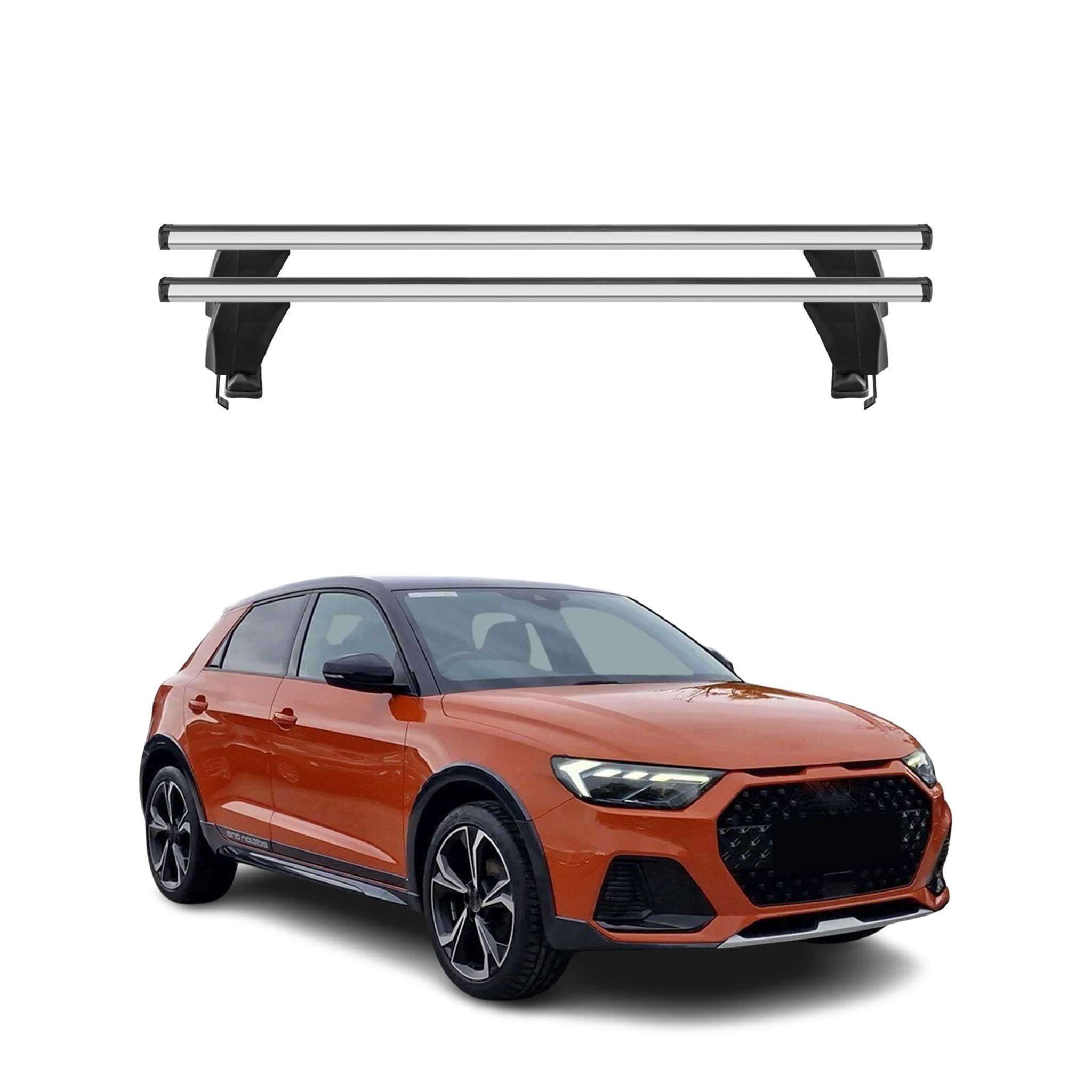 Barres de toit Transversales pour Audi A1 GB Citycarver / Allstreet 2019-26 Gris