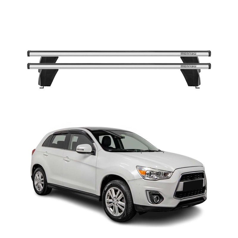 Menabo Barres de toit Transversales pour Mitsubishi ASX 2010-2019 Alu Gris ABE