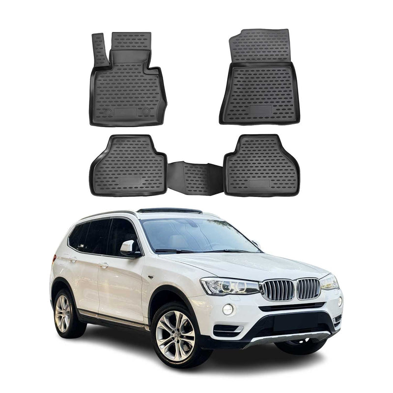 OMAC 3D Tapis de sol pour BMW X3 F25 2010-2017 en caoutchouc Noir