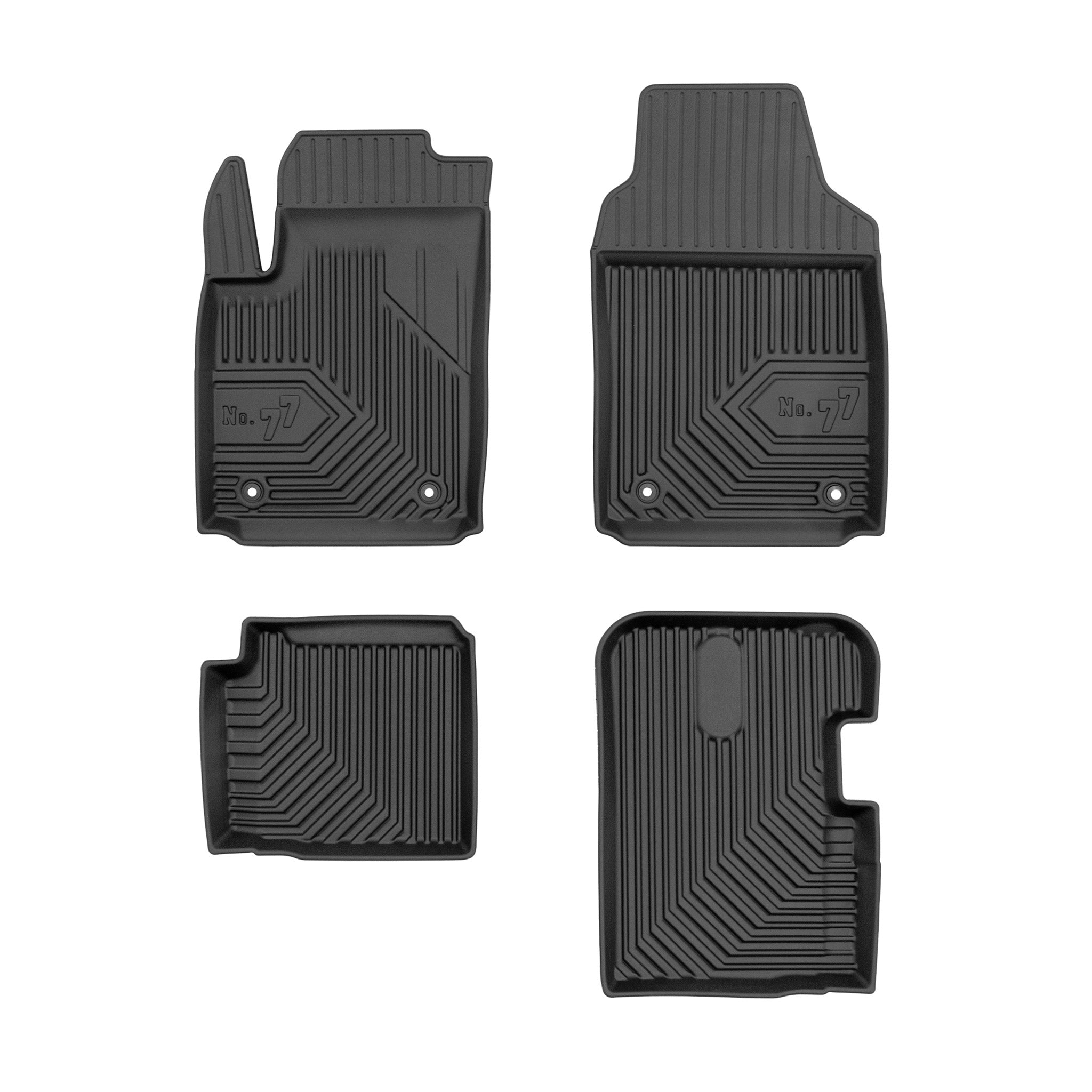 Tapis de Sol de Voiture pour Fiat 500 Hybrid 2020-2026 TPE Imperméable 4Pcs