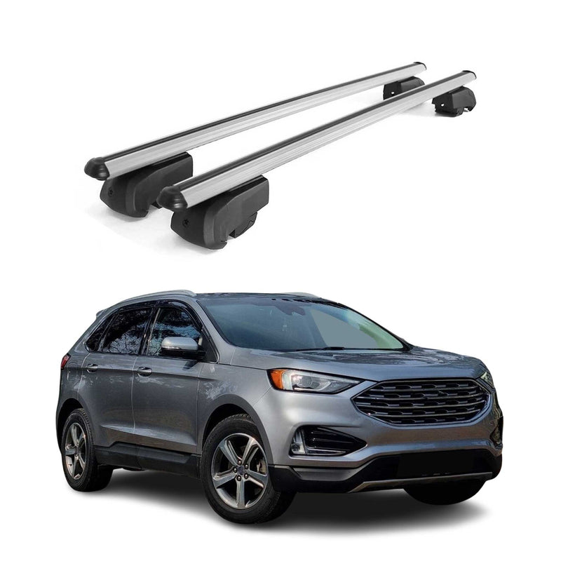 Barres de toit Transversales pour Ford Edge 2015-2023 Aluminium Gris ABE
