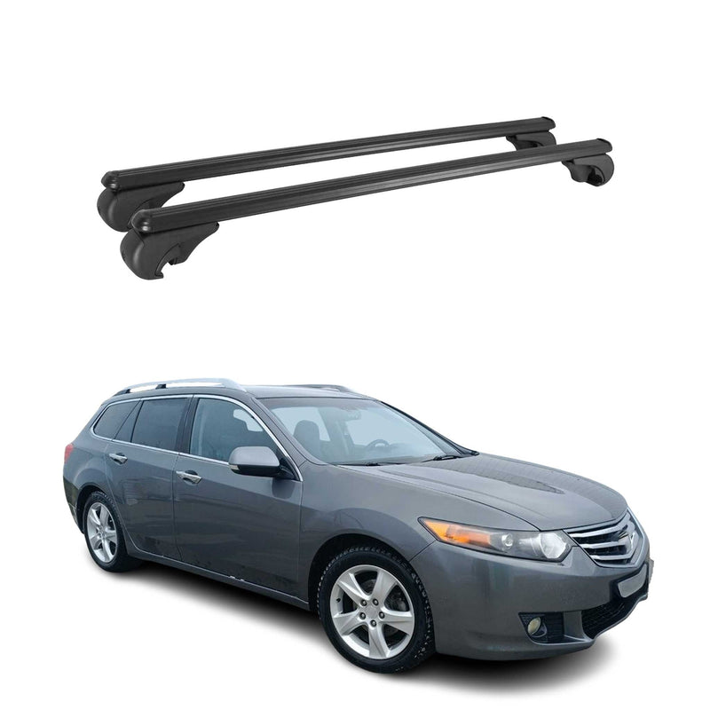 Barres de toit Transversales pour Honda Accord 1998-2002 Break Aluminium Noir