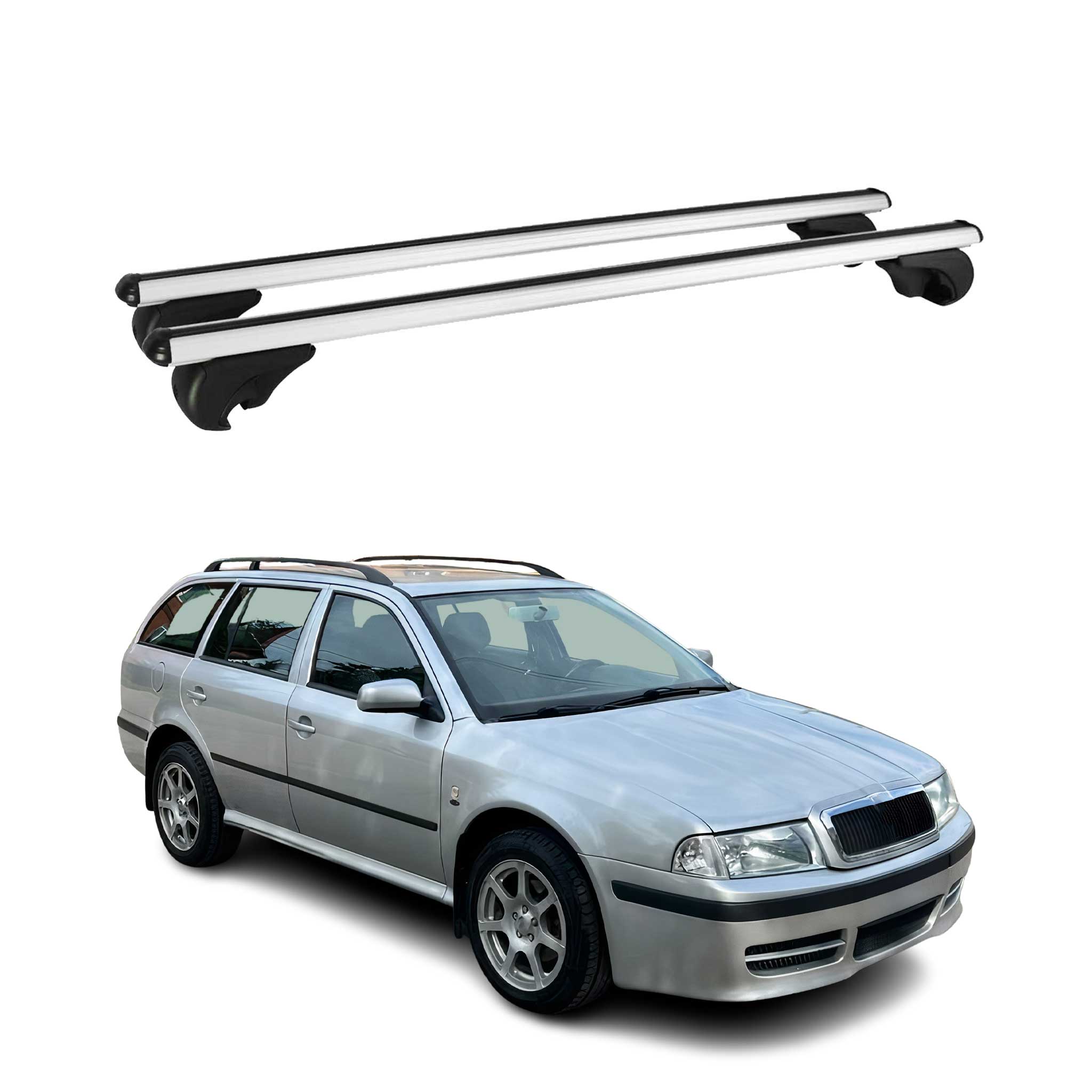 Barres de toit Transversales pour Skoda Octavia Break 1998-2004 Aluminium Argent