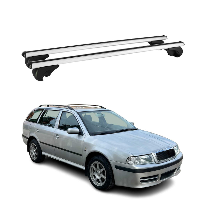 Barres de toit Transversales pour Skoda Octavia Break 1998-2004 Aluminium Argent