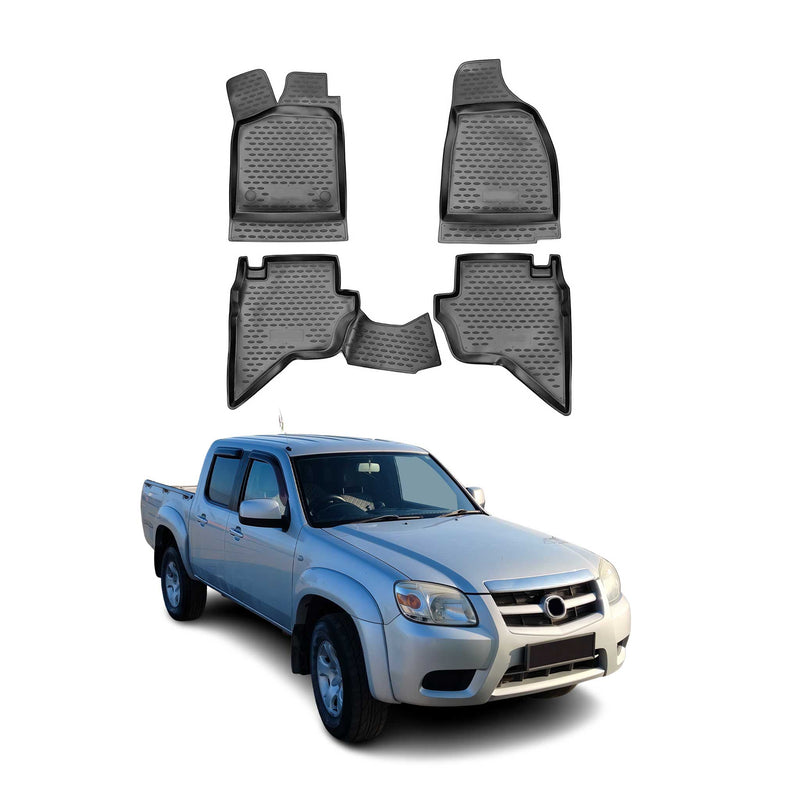 OMAC Tapis de sol pour Mazda BT-50 2006-2012 sur mesure en caoutchouc Noir