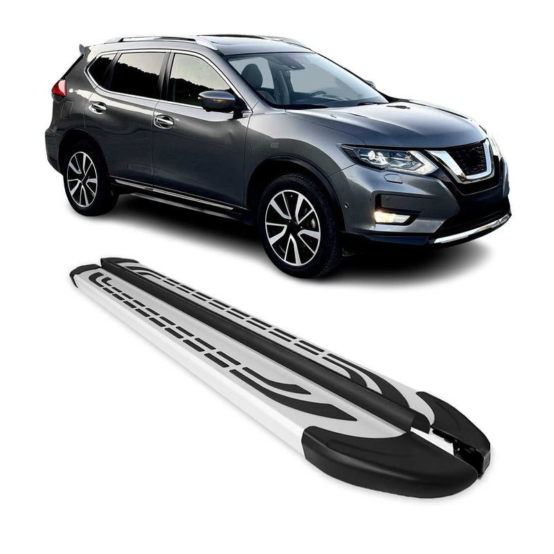Marchepieds Latéraux pour Nissan X-Trail T32 2014-2024 Aluminium Gris 2Pcs