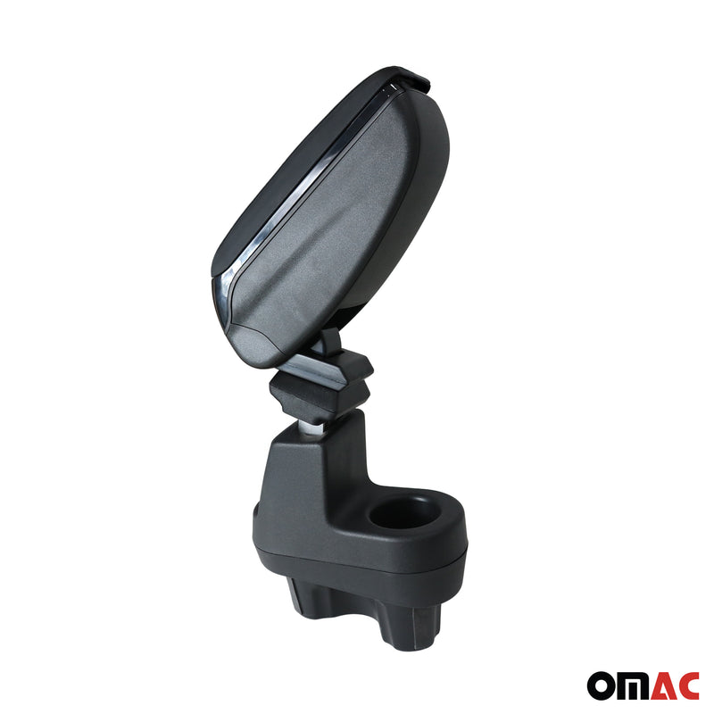 Accoudoir pour Fiat 500 500C 2015-2021 Vinyl Abs Noir Coulissant