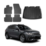 Kit Tapis de sol et coffre pour VW Tiguan mk2 2016-2024 TPE Noir