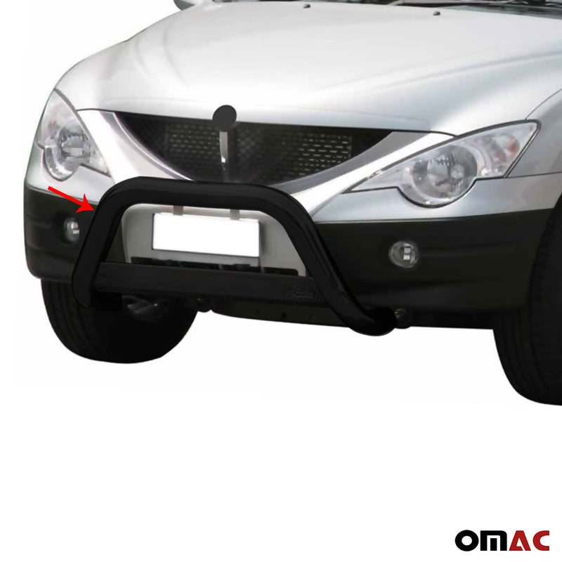 Pare-buffle Avant pour SsangYong Actyon Sports 2012-2018 63 mm en Acier Noir