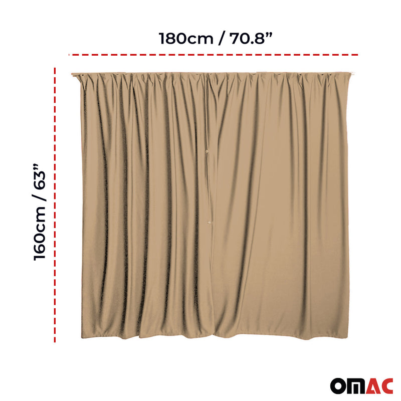 Rideaux De Séparation De Cabine pour Opel Movano H2 Protection Solaire Beige