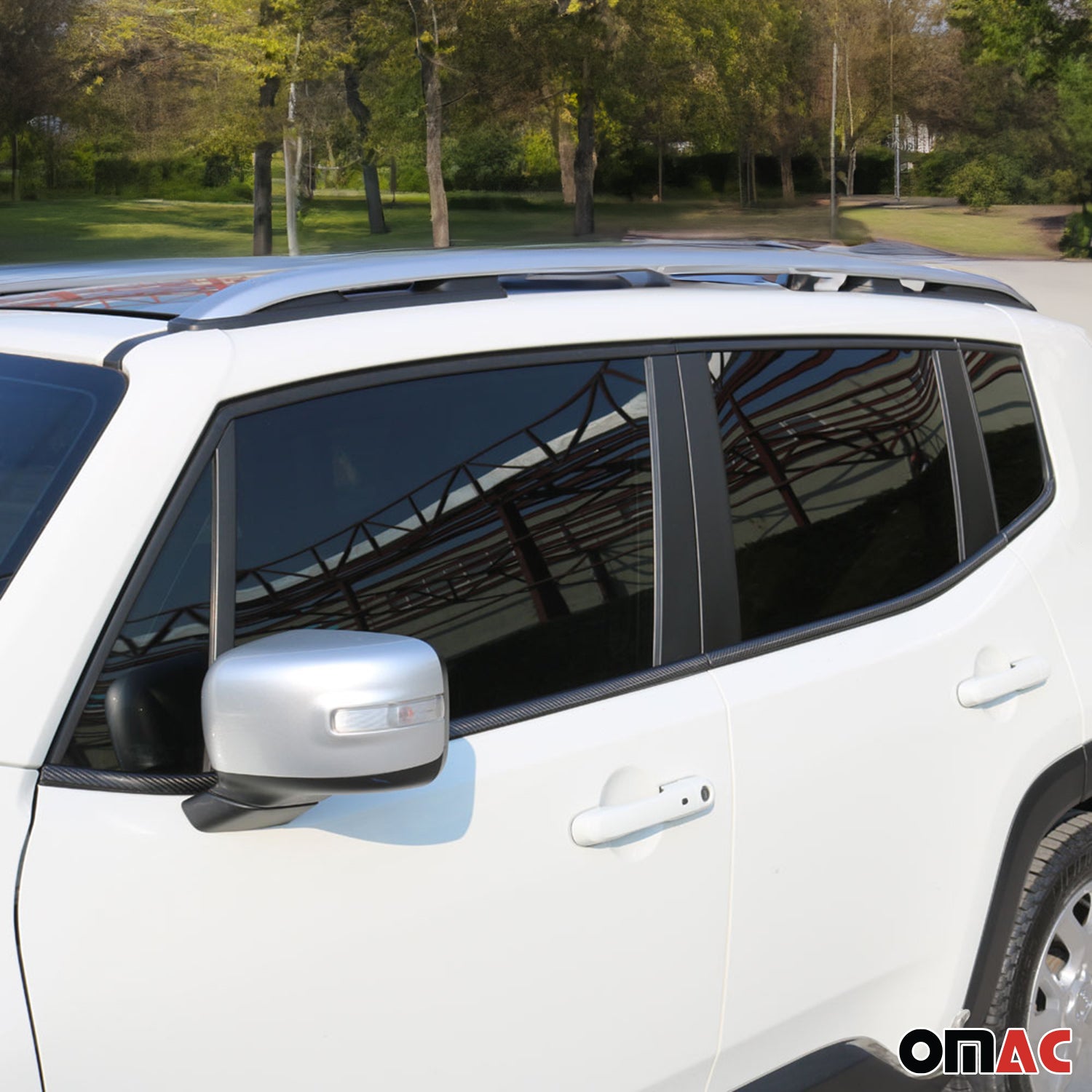 Garniture de Fenêtre pour Jeep Renegade SUV 2014-2023 Carbone Noir 6Pcs