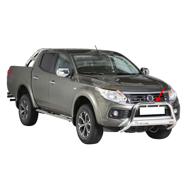 Pare-buffle Avant pour Fiat Fullback 2016-2019 63 mm en Acier Gris