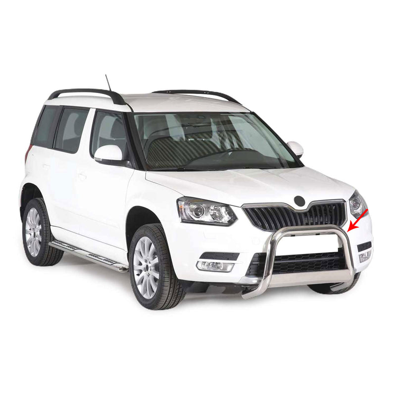 Pare-buffle Avant pour Skoda Yeti 2014-2017 63 mm en Acier Gris