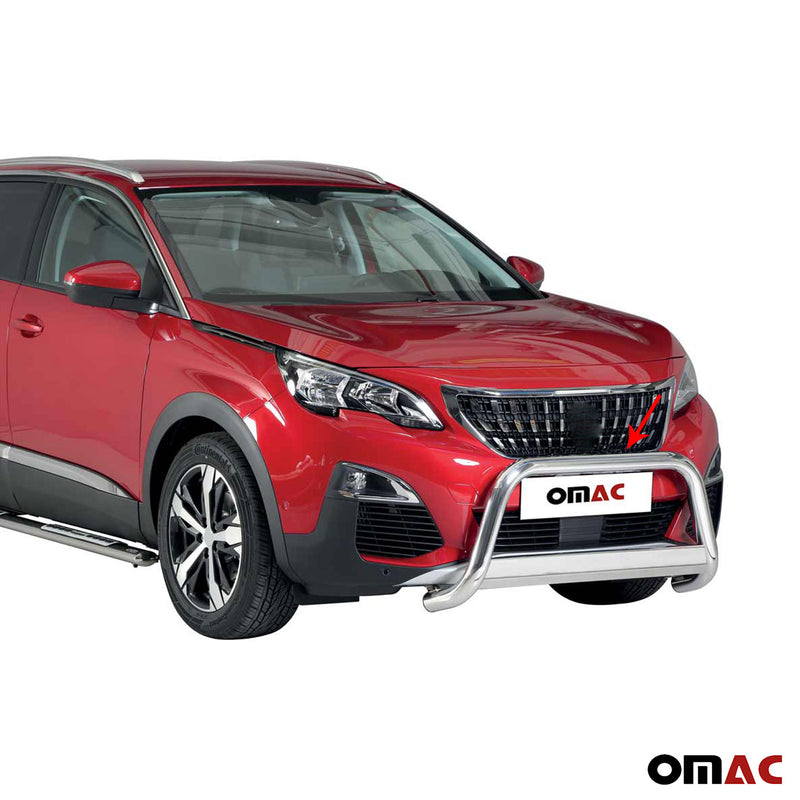 Pare-buffle Avant pour Peugeot 3008 2018-2021 63 mm en Acier Gris