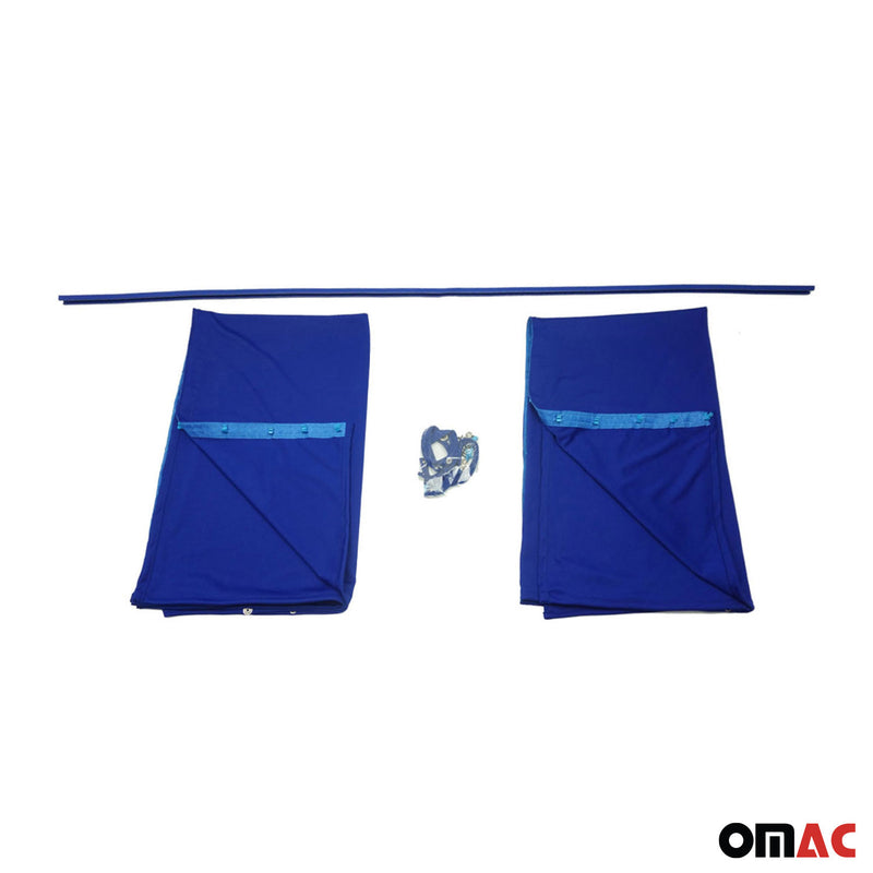 Rideaux De Séparation de Cabine pour Citroen Jumpy L2 Bleu Foncé Tissu