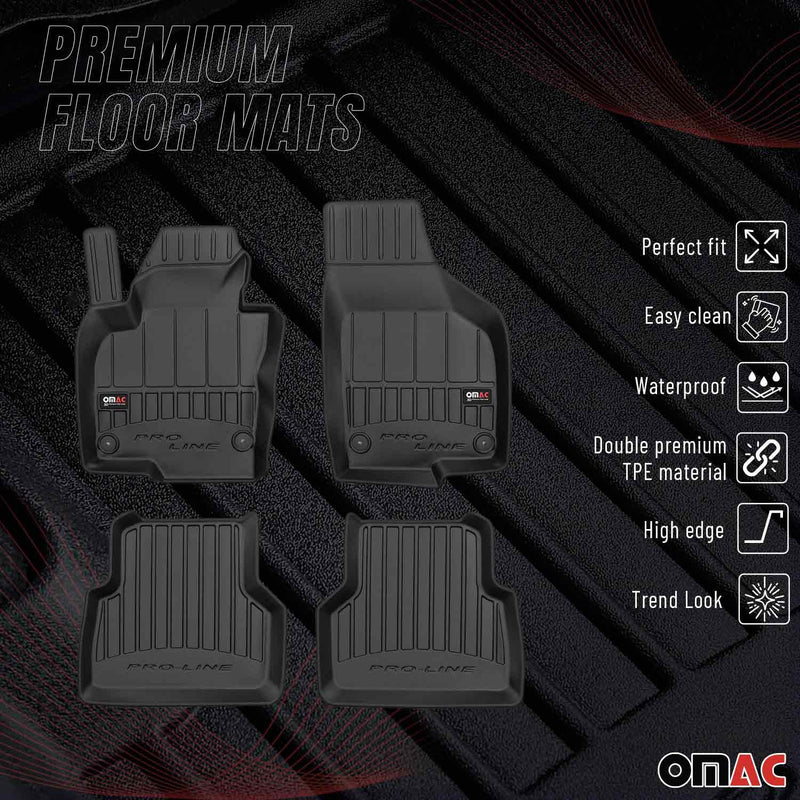 OMAC Tapis de sol en caoutchouc pour VW Tiguan 2007-2017 Noir Premium