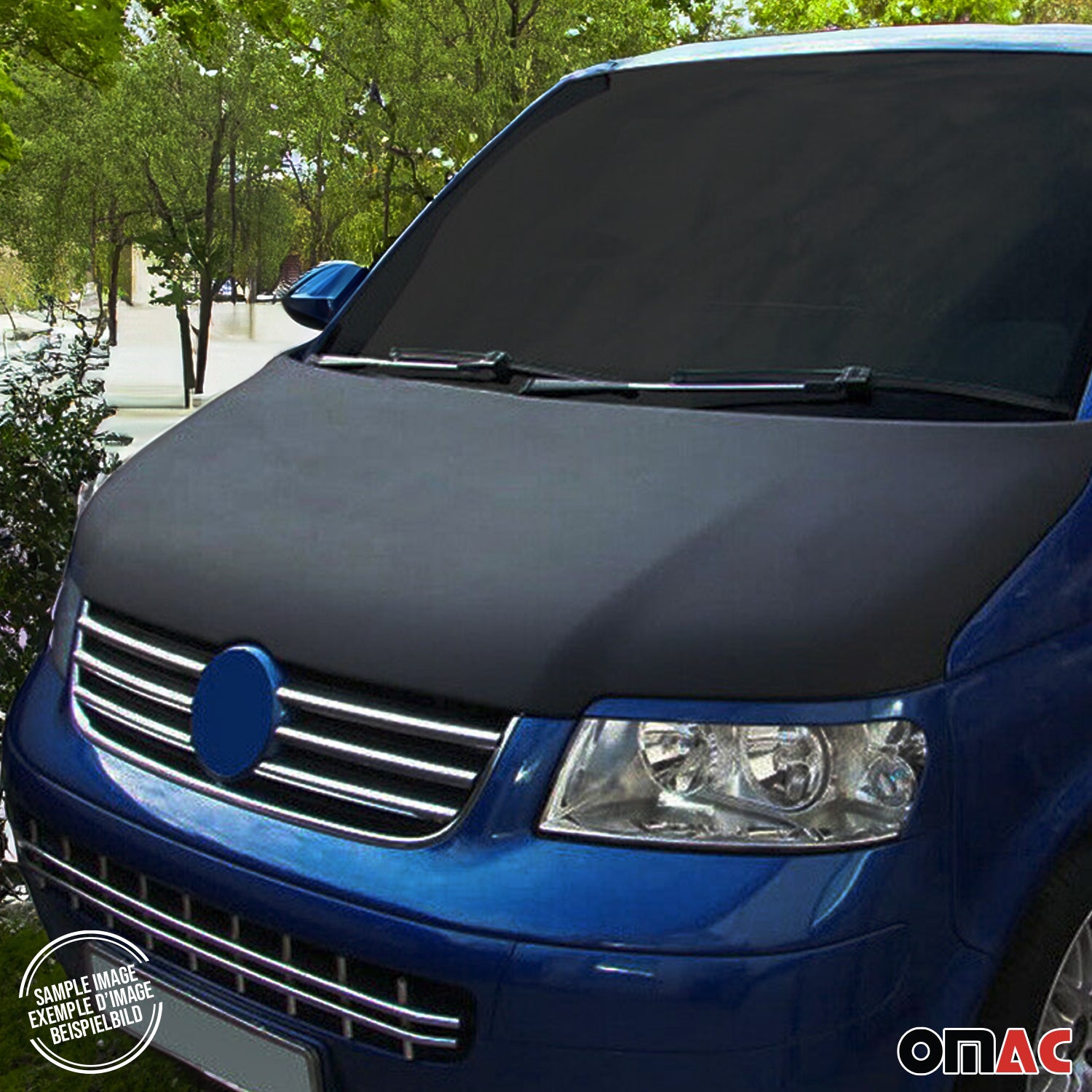 Protège Capot pour VW Transporter Caravelle T5 2010-2015 vinyle Noir complète