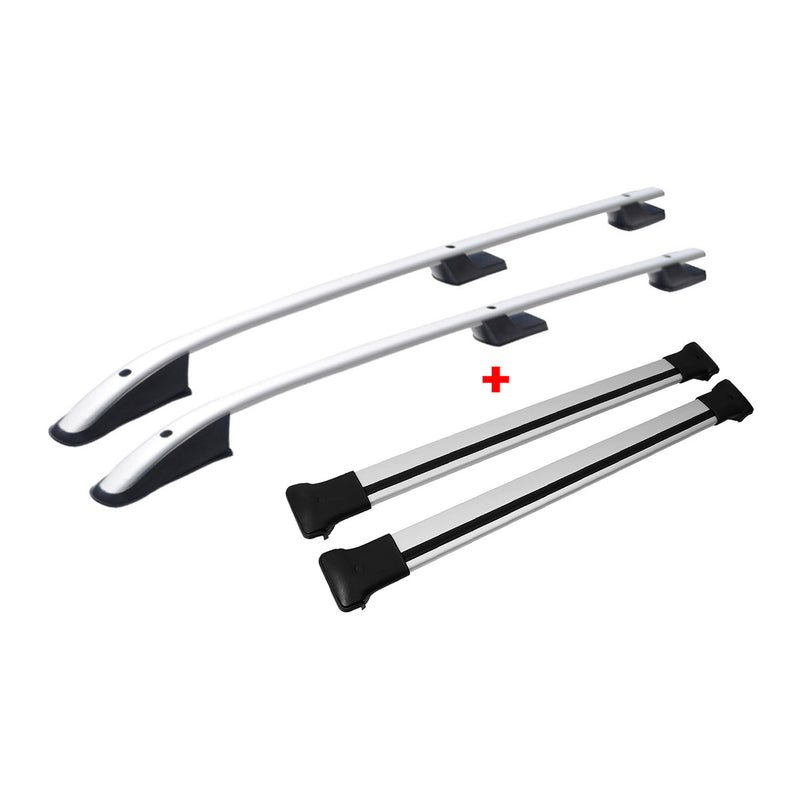 Kit Barres de toit pour Renault Trafic Opel Vivaro 2001-2014 Alu Gris L1 Court