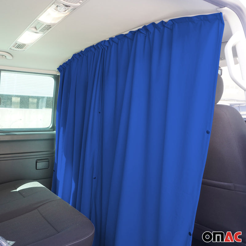 Rideaux De Séparation de Cabine pour VW Crafter H2 Bleu Foncé Tissu