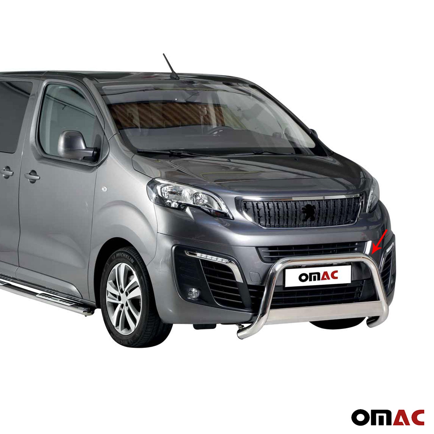 Pare-buffle Avant pour Peugeot Expert Traveller 2016-2025 63 mm en Acier Gris