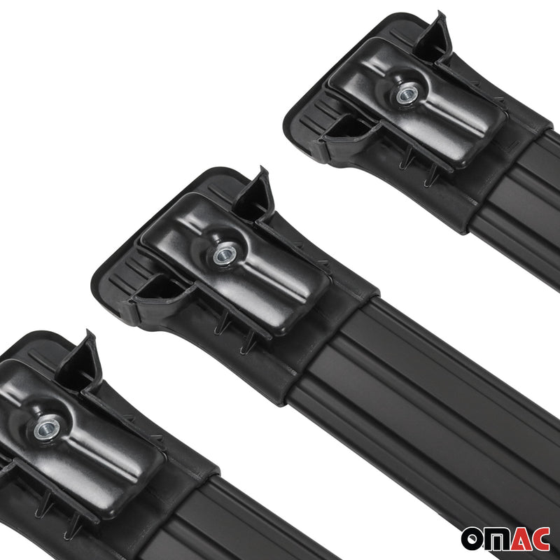 Barres de toit transversales pour Opel Vivaro 2014-2024 Aluminium Noir 3Pcs