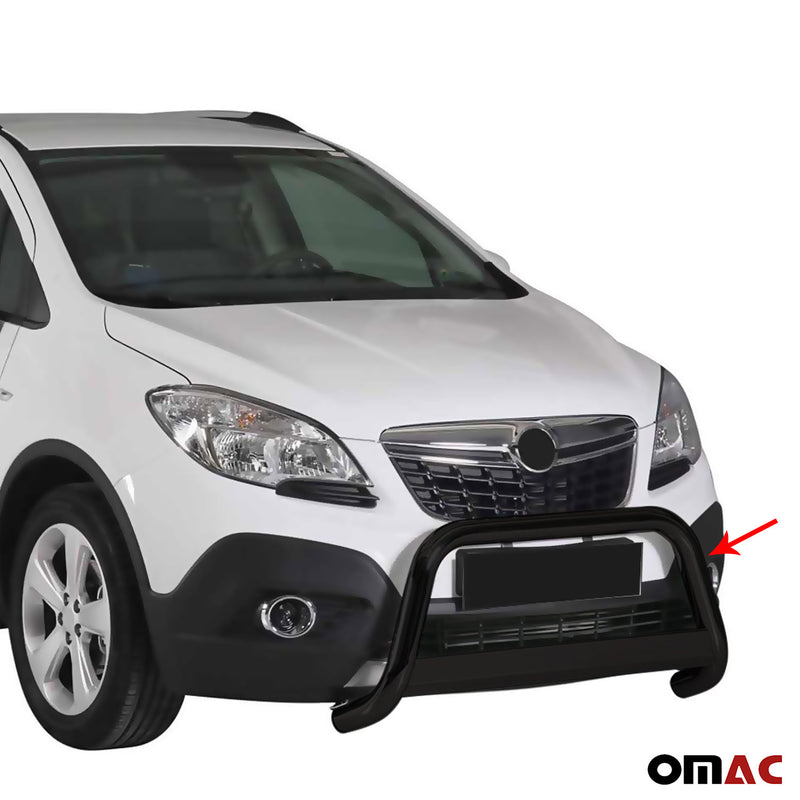 Pare-buffle Avant pour Opel Mokka 2012-2016 63 mm en Acier Noir