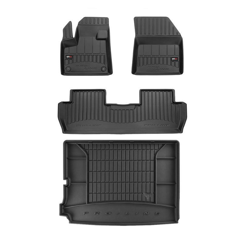 Kit Tapis de Sol et Coffre pour Peugeot 5008 2017-2022 TPE Noir