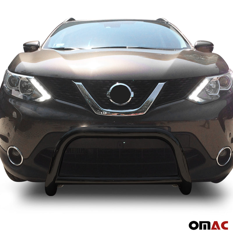 Pare-buffle Avant Protection pour Nissan Qashqai 2014-2021 Ø63mm en inox Noir