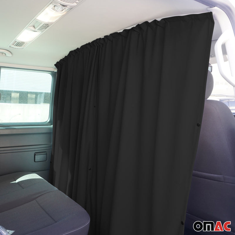 Rideaux De Séparation De Cabine pour Opel Movano H3 Protection Solaire Noir