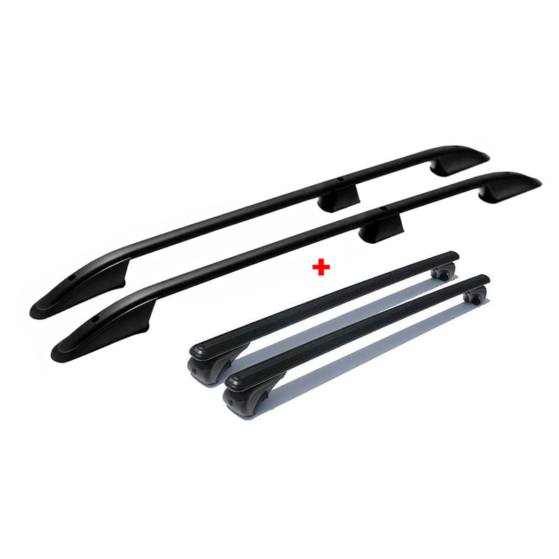 Kit Barres de toit pour VW Caddy 5 2020-2024 Alu Noir 4x