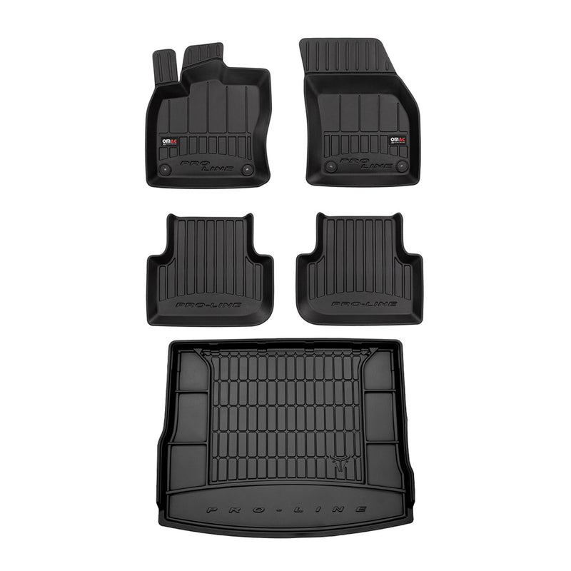 Kit Tapis de Sol et Coffre pour VW Tiguan 2016-2020 TPE Noir