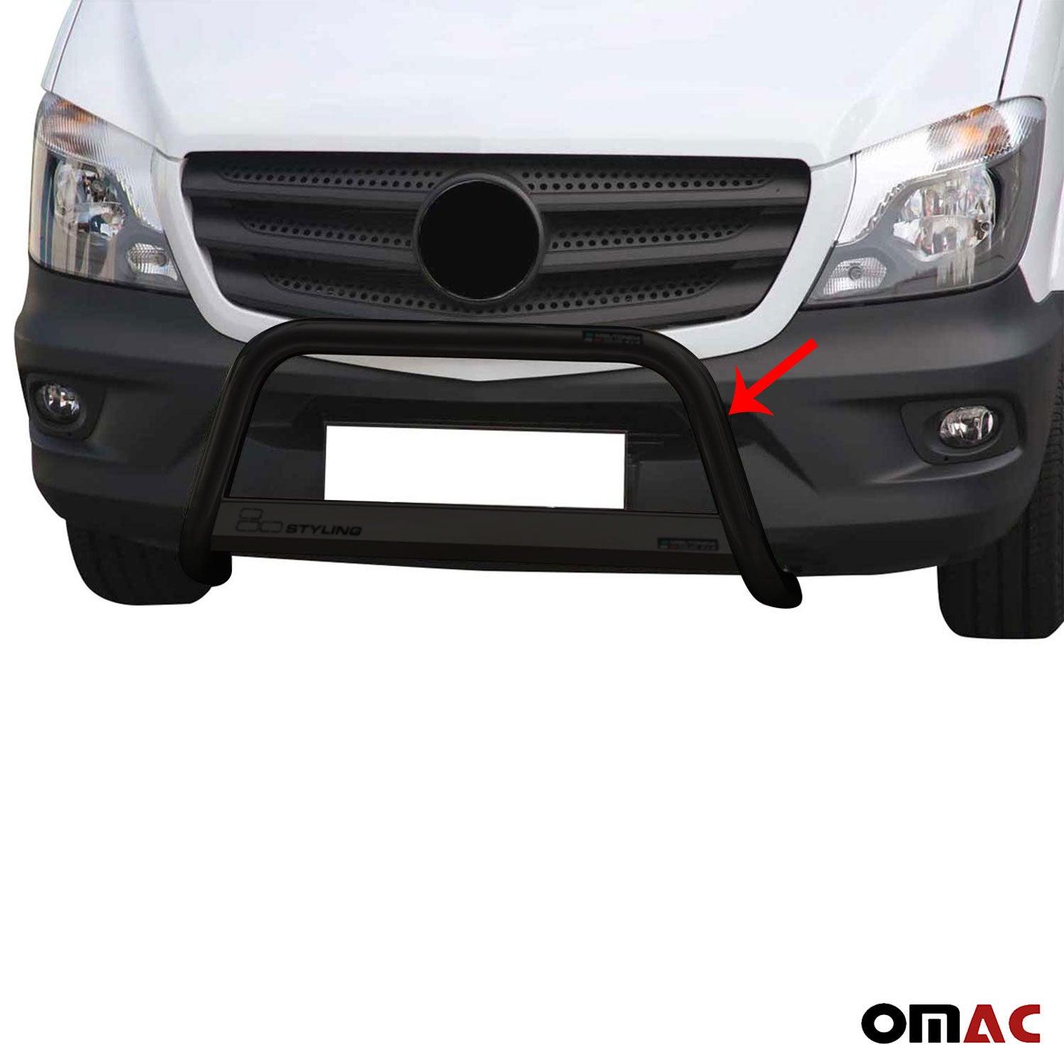 Pare-buffle Avant pour Mercedes Sprinter 2013-2018 63mm Acier Noir