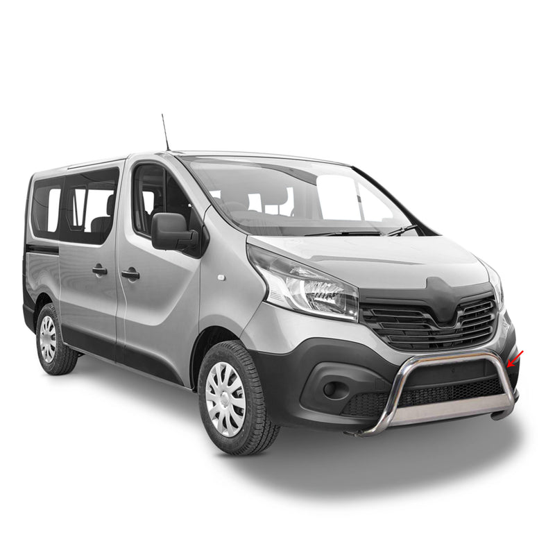 Pare-buffle Avant pour Renault Trafic 2014-2019 63 mm en Acier Gris