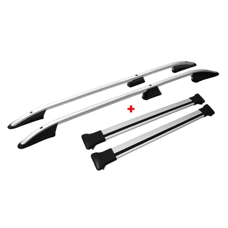 Kit Barres de toit pour VW Caddy 4 2015-2020 Alu Gris L2 Empattement Long 4x