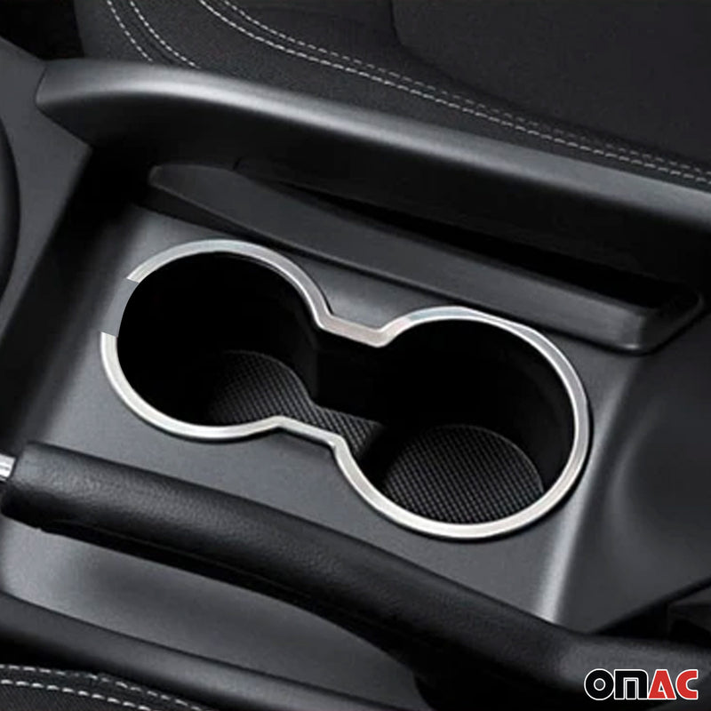 Cadre porte-gobelet porte pour Kia Rio 2011-2017 Inox Chromé