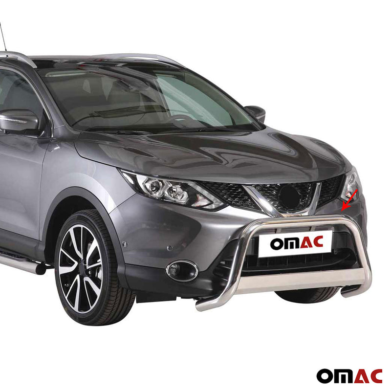 Pare-buffle Avant pour Nissan Qashqai 2017-2021 63 mm en Acier Gris