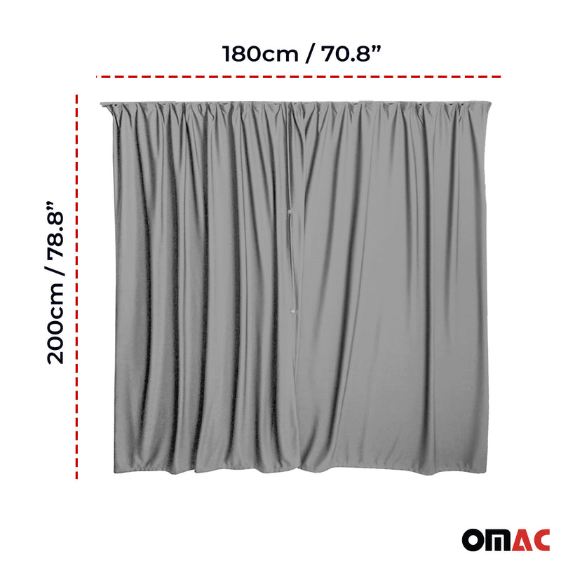 Rideaux De Séparation De Cabine pour Citroen Jumper H3 Protection Solaire Gris