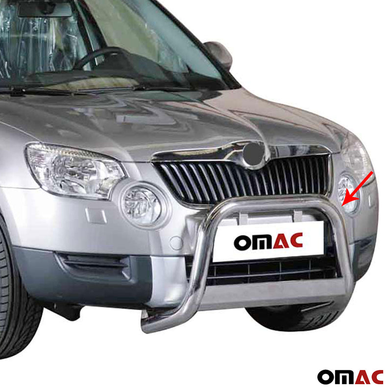 Pare-buffle Avant pour Skoda Yeti 2010-2013 63 mm en Acier Gris