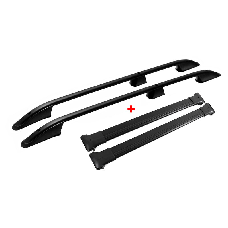 Kit Barres de toit pour Citroen Berlingo 2008-2018 Alu Noir L1 Empattement Court