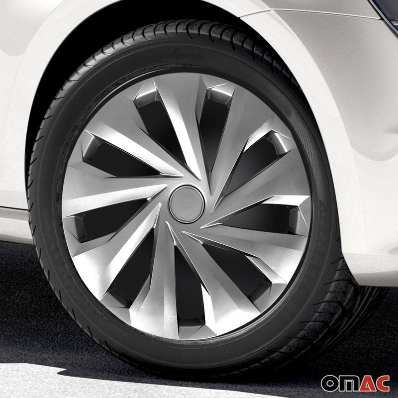 Jeu Enjoliveurs de Roue pour Citroen C4 15 Pouces 4 Piéces Gris