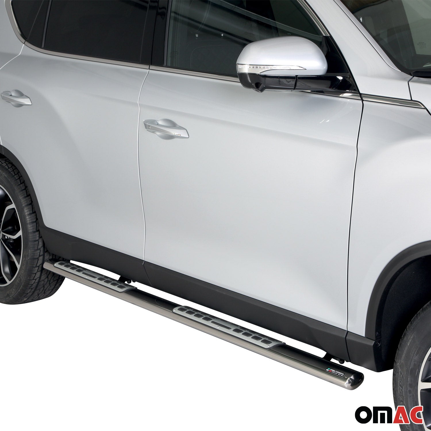 Marchepieds Latéraux pour SsangYong Rexton 2017-2026 Acier Inoxydable Argent