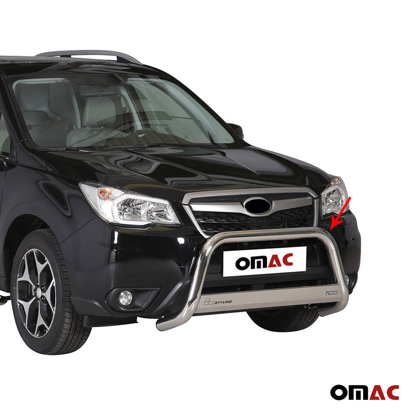 Pare-buffle Avant pour Subaru Forester 2013-2015 63 mm en Acier Gris