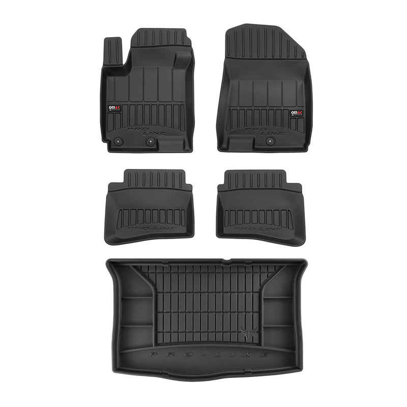 Kit Tapis de Sol et Coffre pour Hyundai i20 2014-2020 TPE Noir