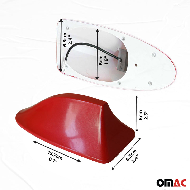 Antenne De Toit Aileron Requin pour Skoda Superb Radio AM/FM Rouge