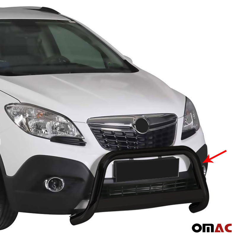 Pare-buffle Avant pour Opel Mokka 2012-2016 63 mm en Acier Noir